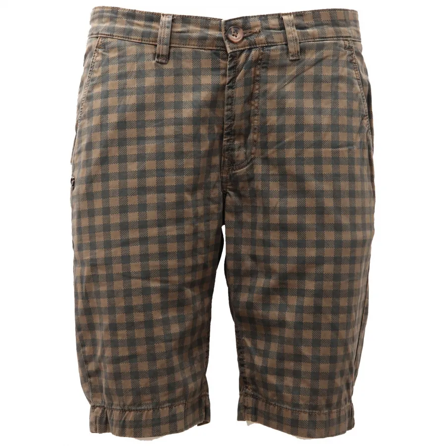 4555AF bermuda uomo GAUDI' green checked cotton shorts man