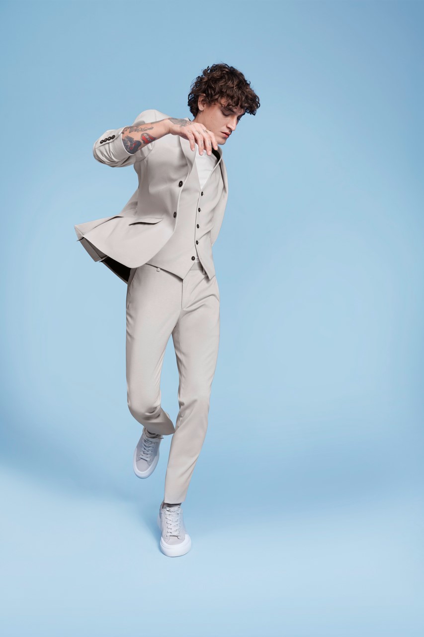 Abito beige digel slim fit stretch