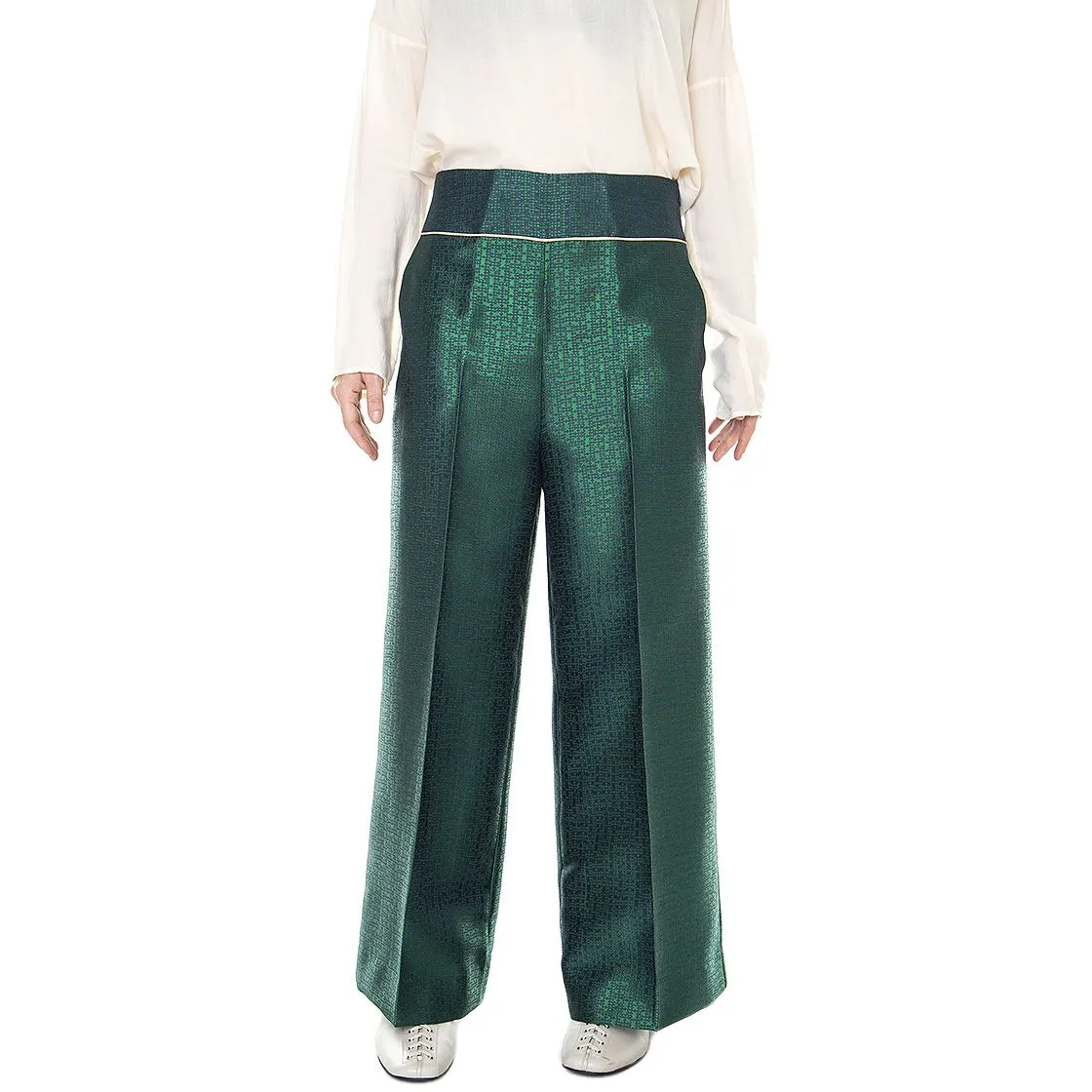 ALESSIA SANTI Classic 021SD25028 - Pantaloni Donna Verdi / Foresta / Pavone    