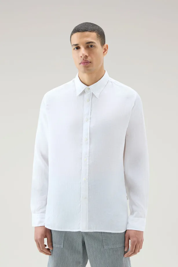 Camicia in puro lino tinta in capo                                                                                              