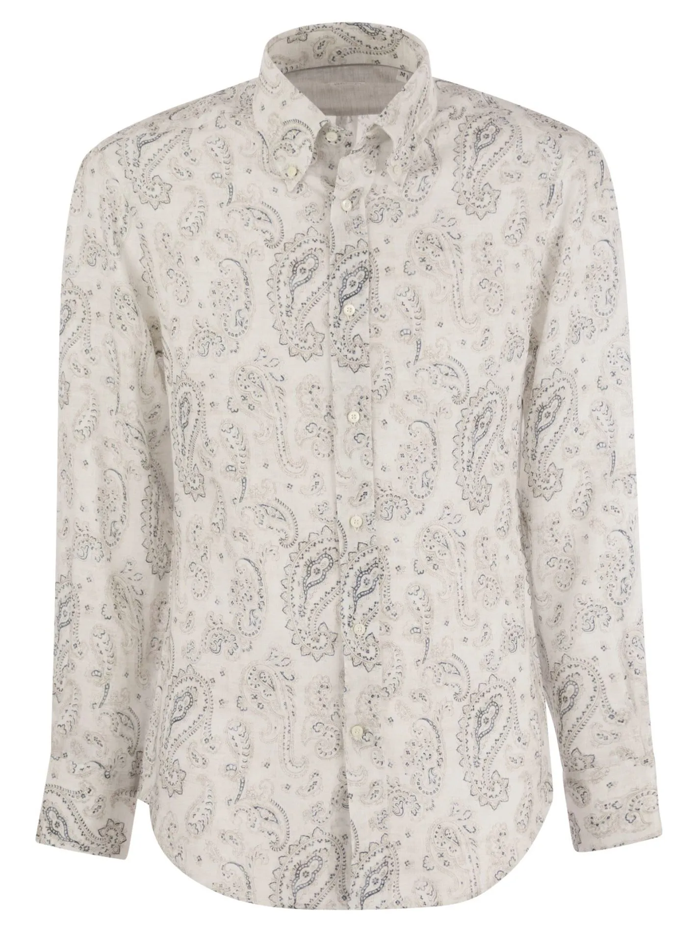 Camicia slim fit in lino button-down