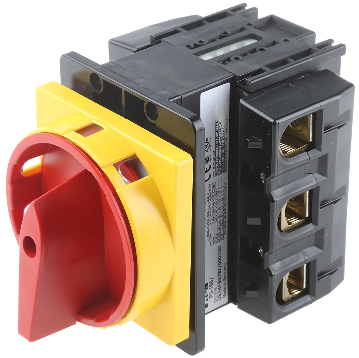 Interruttore di isolamento Eaton 280922 P5-160/EA/SVB, 3P, NO, 160A, 415V ca, Montaggio a pannello P5-160/EA/SVB, IP65