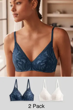 Lace Detail Bras 2 Pack    