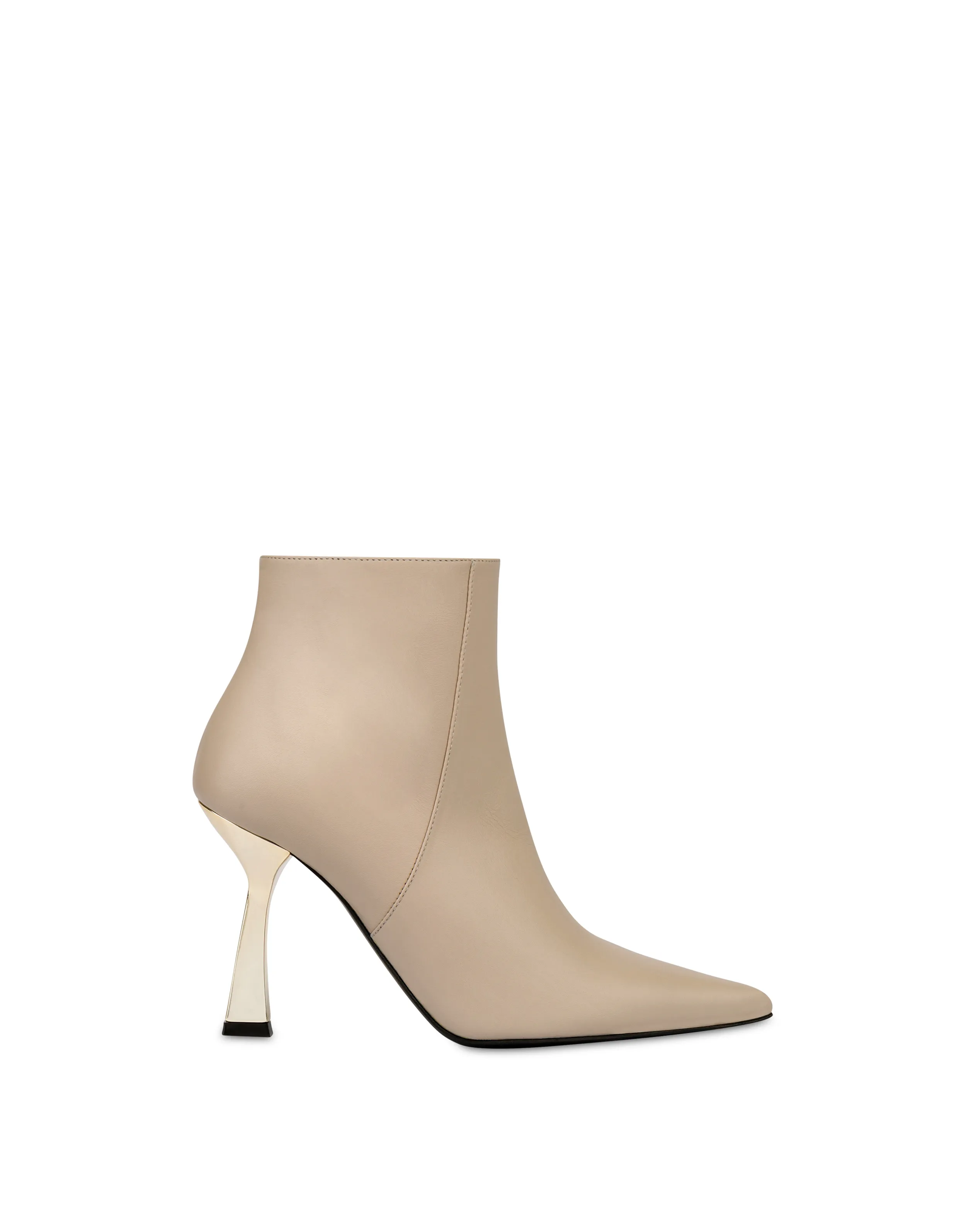     Linea Pollini Stivaletti Advance In Nappa Avorio Sabbia/platino