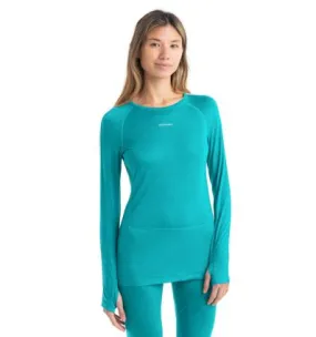 Maglietta a maniche lunghe da donna Icebreaker 125 ZoneKnit LS Crewe (Flex Green/Ether/CB)