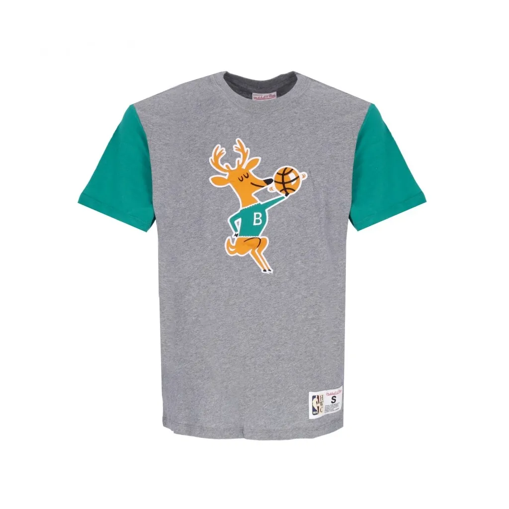 maglietta uomo nba color blocked tee hardwood classics milbuc GREY HEATHER