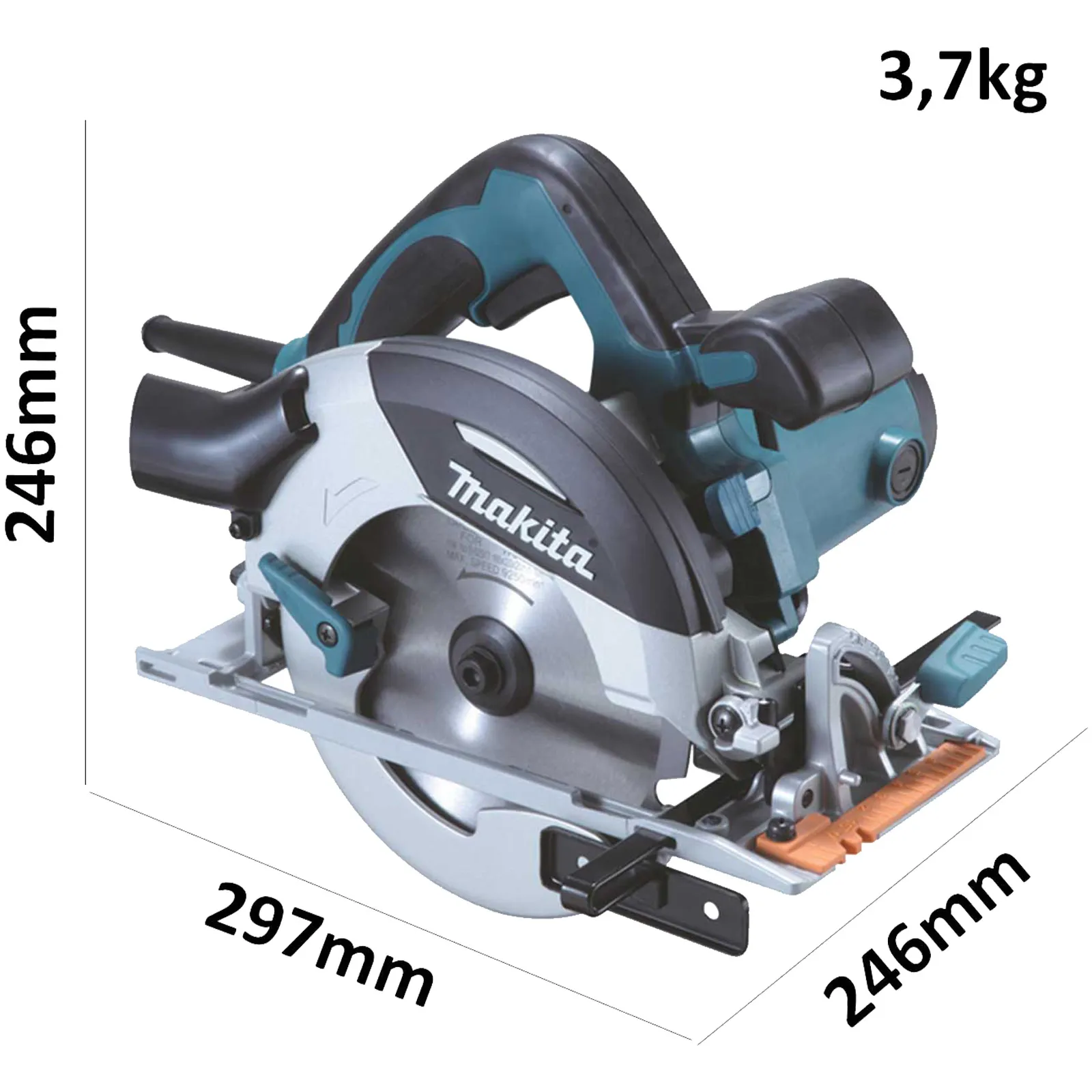 Sega Circolare per Legno MAKITA Disco 165mm Potenza 1100W Freno Elettrico Tagli Inclinati HS6101J
