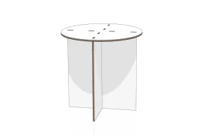 Tavolo circolare in cartone per allestire cucina home staging